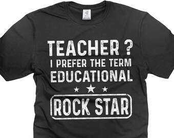 Chemise drôle de professeur Chemise éducative ROCK STAR Cadeaux sympas pour professeur Cadeau de remise des diplômes pour professeur Chemise cadeau d'anniversaire pour professeur