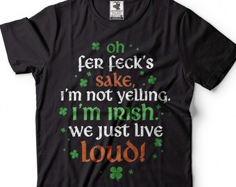メンズ おもしろ「I'm Irish」Tシャツ アイルランド愛国Tシャツ 聖パトリックの日のギフトTシャツ お父さんお母さんへの聖パトリックギフト シャムロッククローバーTシャツ