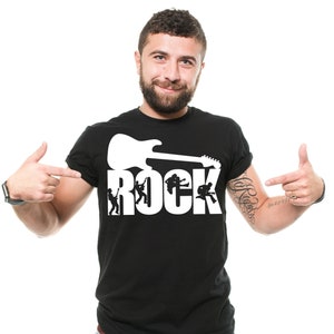 Mens Rock Gitarre Shirt Rock And Roll Shirt Musik T-Shirt Musik Band Shirt Rock Band Shirt Gitarre Shirt Gitarrist Geschenke Musiker Shirts