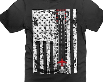 T-shirt de pilote du drapeau américain : cadeau patriotique de l'aviation