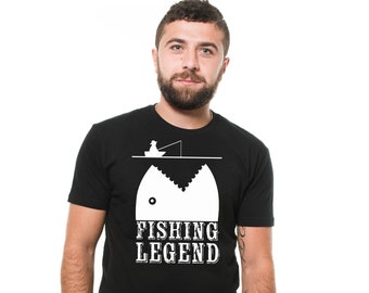Maglietta da pesca da uomo, maglietta da pesca leggendaria, regali per pescatori, maglietta di compleanno per la pesca, regalo per la festa del papà, magliette da pesca per lui, uomini, papà, marito