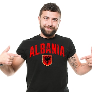 Mens Albania T-shirt Albania Flag Shirt Albania National Tee Albania Patriotic Shirts Gift For Albanian Albania Unisex Shirt For Him Her