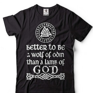 Odin Wolf Viking Warrior T-Shirt: Norse Mythology Patriotic Tee
