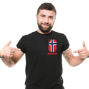 Mens Norway Pocket T-shirt Norway Patriotic Flag Shirt Norway National Shirt Norwegian Gifts Norwegian Patriotic Gift Tee