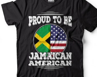 Camiseta del orgullo jamaiquino americano: Camiseta con la bandera de Jamaica y EE. UU.
