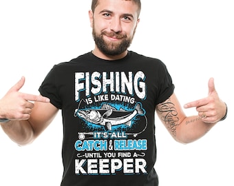 Maglietta divertente da pesca: la pesca è come un appuntamento, regalo per pescatori