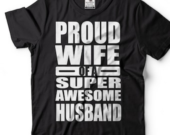 Stolze Frau eines super fantastischen Ehemann-Shirts Geschenk für Frauen-Hemd für Frau-Jahrestag Geschenk für Frau-Mann-Frau-Shirts stolze Frau