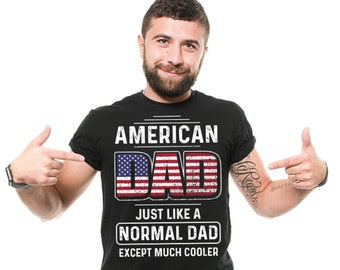 Heren American Dad T-shirt vader patriottisch shirt vaderdag VS vlag shirt 4 juli shirt Amerikaans shirt vader geschenken vaderdag T-shirt