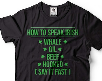 Camiseta divertida del Día de San Patricio con la frase "Cómo hablar irlandés"