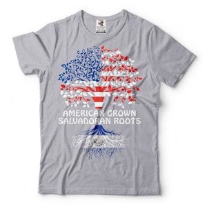 American Grown Salvadoran Roots Shirt El Salvador Shirt El Salvador Vlag Tee El Salvador Patriottisch Shirt USA Salvadoraanse Gift Tees