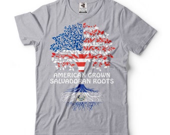 American Grown Salvadoran Roots T-Shirt: El Salvador Flag Tee