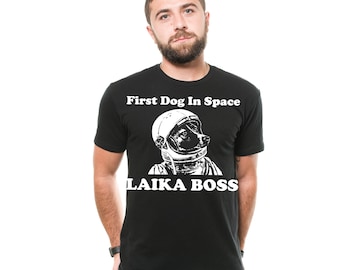 Maglietta divertente per cani astronauti: Laika nello spazio, regalo per papà cane