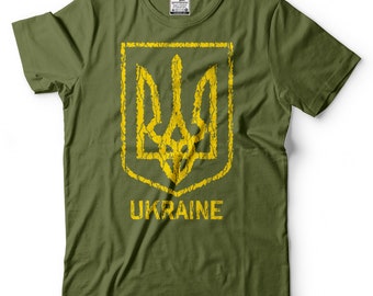 Herren Ukraine Trident Shirt Ukraine Militär Grün Shirt Ukraine Patriotisches T-Shirt Ukraine Support Shirt Ukrainisches patriotisches Geschenk Tshirt