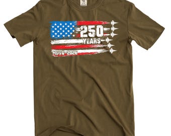 Men's 250 Years American Flag T-Shirt (1776-2026) 4th of July 2026 Tee