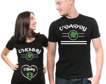 Passende St Patrick's Day Schwangerschaft Shirts: O'Mommy, O'Daddy Irish Tees