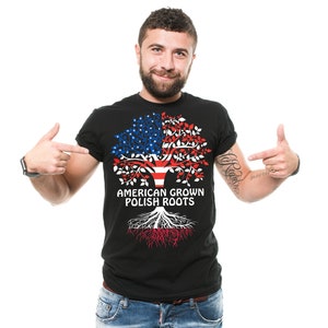 American Grown With Polish Roots Shirt Poland USA Shirt Polish Patriotic Tee Poland Flag Tee Polish Gifts Poland Unisex Tee