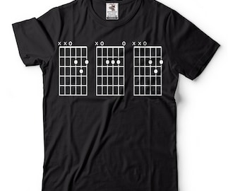 Mens Guitar Chord Tee Chart Musician Music Guitarist T-shirt Father&#39;s Day Guitarist T Shirt Guitarist Dad Gifts Dad Guitar Chord Tshirt