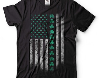 アイルランド系アメリカ人の国旗Tシャツ：セントパトリックスデーのクローバーTシャツ