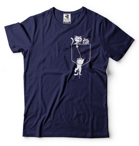 Cute Cat Shirts Cats In Pocket Shirt Cat Pocket Shirts Cat Owner Gifts Cat Lover Tees Cat Mom Shirt Cat Dad Shirts Cute Funny Cat Tees