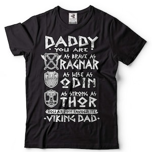 Men&#39;s Viking T-Shirt Viking Dad T-Shirt Father&#39;s Day Viking Tee Ragnar Thor Odin Norse Nordic Mythology T-Shirt For Dad Daddy Father