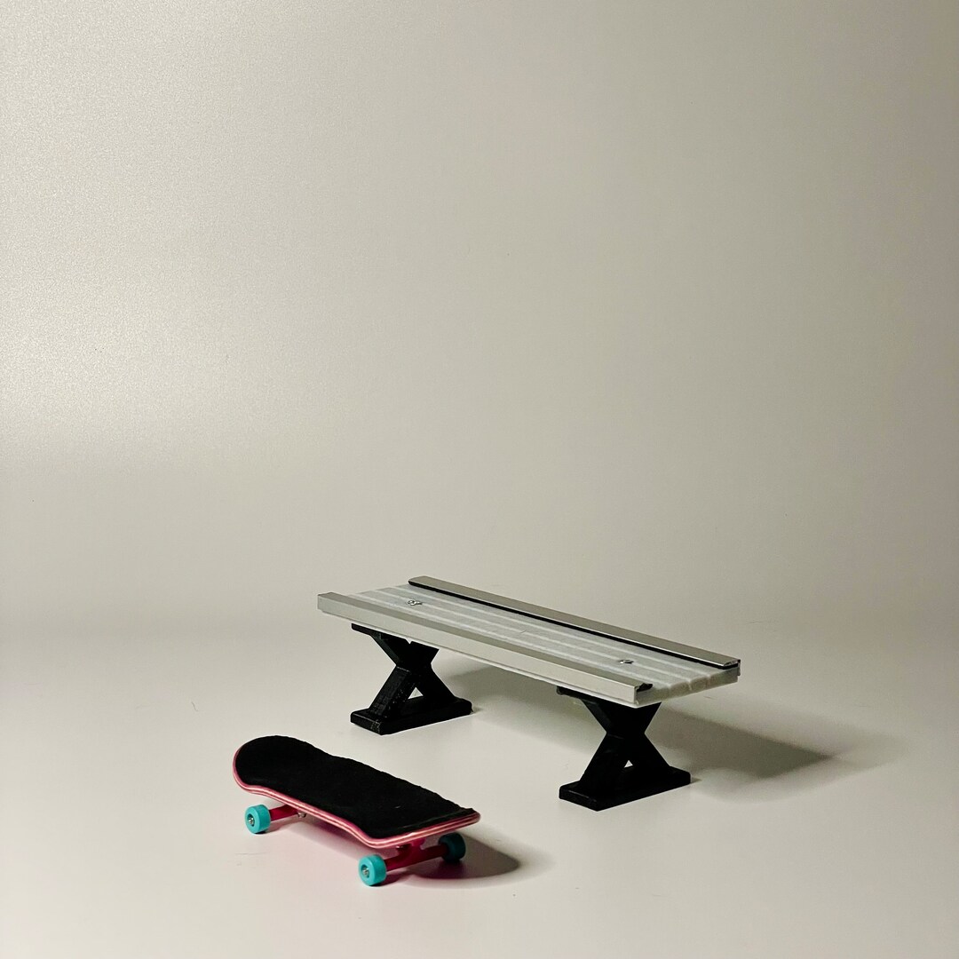 Mini Concrete Fingerboard Bench 3D Printed Bench With Stainless Steel