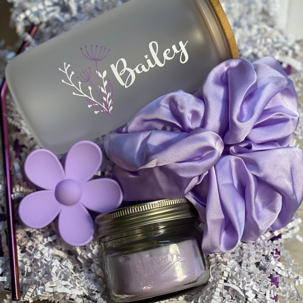 Purple gift box, Personalized tumbler