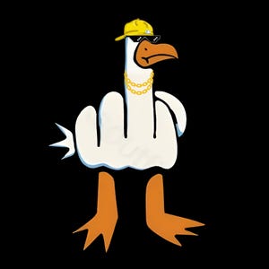 Keine Squawks gegeben | Lustige Möwe Gangsta Art | Scherge Vogel Clipart | Urbaner Ozean Humor | Digitaler Download T-Shirt Design