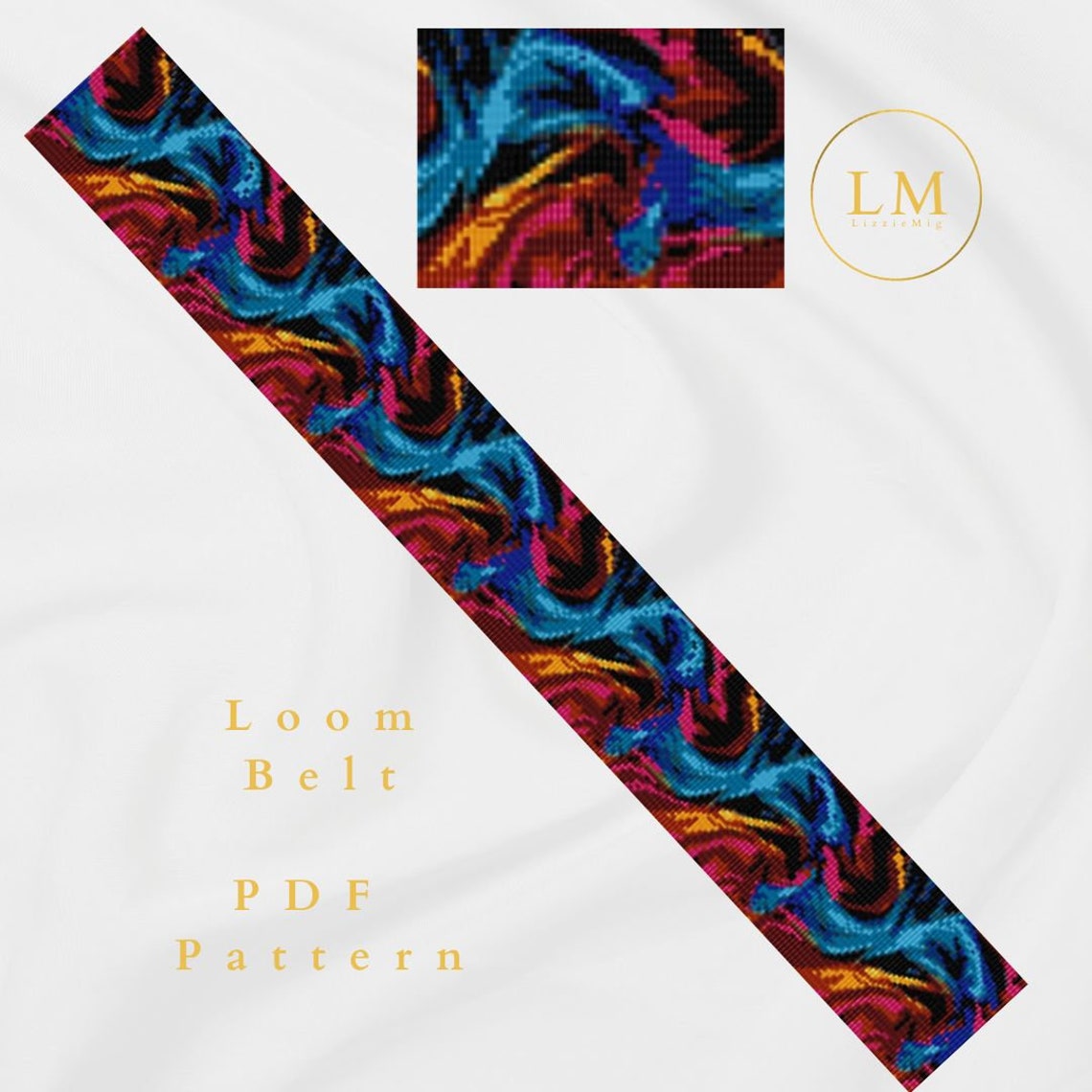 Loom Belt Pattern, Bead Belt Pattern, DIY Belt, Bead Loom Bead Pattern