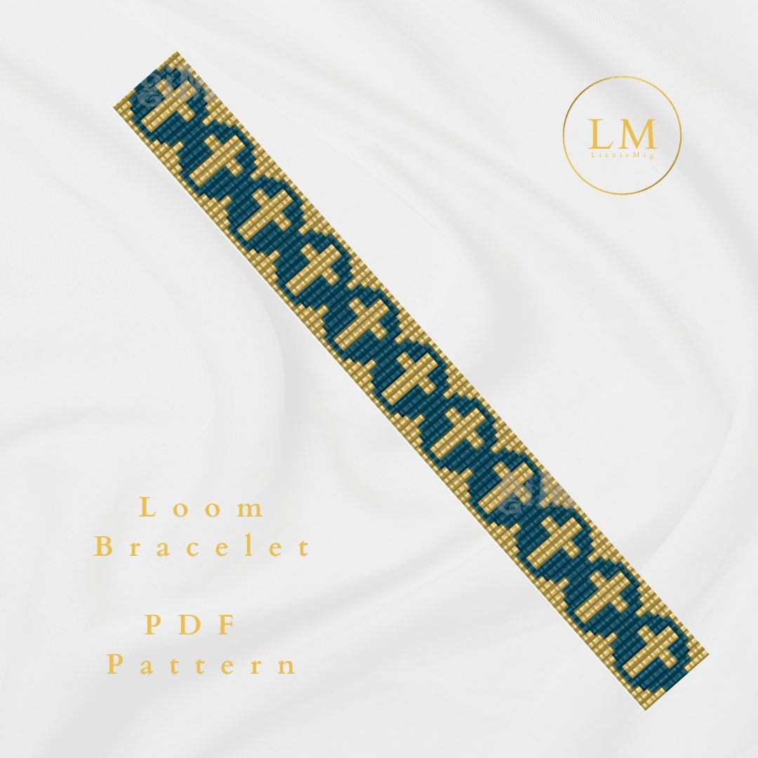 Loom Pattern Cross Cross Seed Bead Loom Bracelet Pattern (PDF Pattern) - Etsy