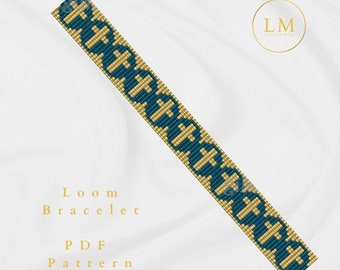 Cross Seed Bead Loom Bracelet Pattern (PDF Pattern)