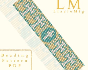 Cross Seed Bead Loom Bracelet Pattern, Geometric Woven Design (PDF Pattern)