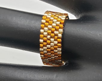 Bead Ring Pattern, Peyote Pattern Bead Loom Bead Pattern Beading Loom Patterns, Woven Ring, Seed Bead Patterns Loom Ring Pattern