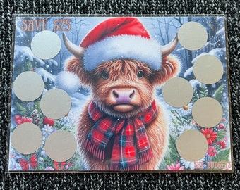 Highland Kuh Weihnachten Rubbellos ~ Save 75
