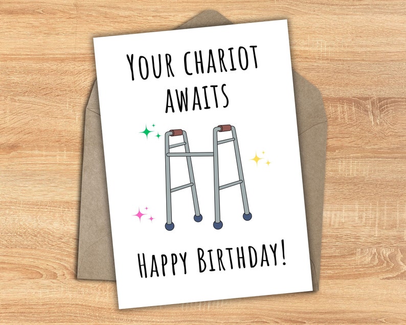 Printable Birthday Card, Funny Birthday Card, Digital Download, Old ...