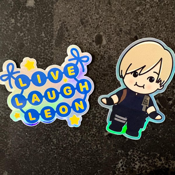 Live, Laugh, Leon Kennedy & Kewpie Sticker Pack - RE2 Welcome Banner/RE4 Leon Outfit