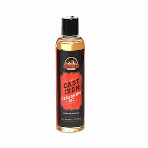 Cast Iron Seasoning Oil, Low-Smoke, Hi Temp All-Natural Skillet Conditioner for Dutch Oven, Griddle, Camp Grill Cleans Protects Cookware