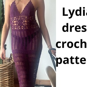 Patrón vestido lidia a crochet, vestido a crochet