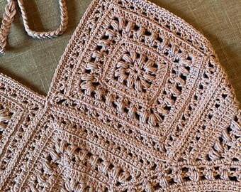 Cathy Bralette haakpatroon DIY Bralette Retro Bralette patroon Vintage stijl Cathy Bralette gehaakte top Instructies Handgemaakte Bralette
