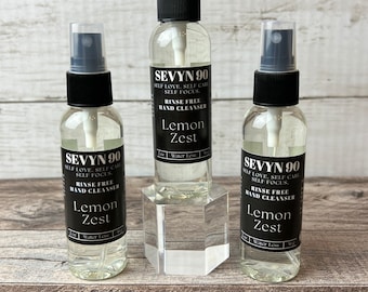 Lemon Zest Rinse-Free Hand Cleanser | Sprayable | Gift Ideas | On The Go Hand Cleanser | Purse Friendly