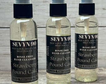 Strawberry Pound Cake Rinse-Free Hand Cleanser | Sprayable | Gift Ideas | On The Go Hand Cleanser | Purse Friendly