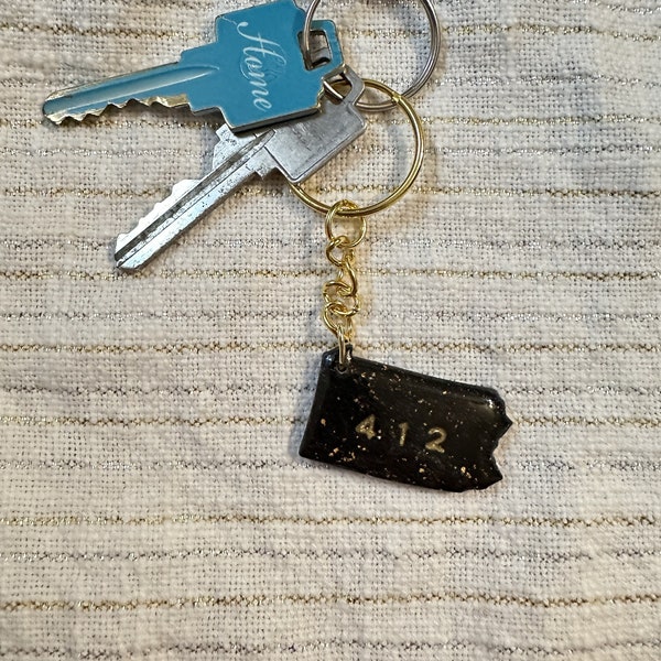 412 Keychain | Pittsburgh Pennsylvania | Sports Fans | Pittsburgh Keychain | Gifts for Him | Gifts for Her | Steelers Penguins Pirates Fans