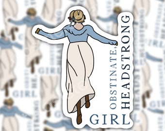 Pride & Prejudice Lizzy Bennet Sticker | Jane Austen Fan Gift Idea | Laptop Sticker | Water Bottle Decal | Regency Era Romance Literary Gift