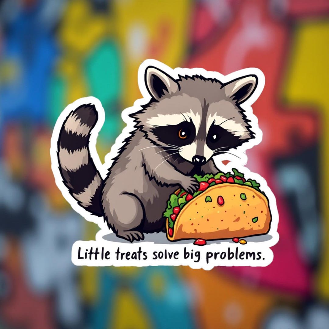 Supportive Racoon Little Treats Solve Big Problems - Emotional Support Racoon/trash Panda ...