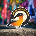 I poop/shit on fascists/cops/billionaires - Antifa/Anti-fascist/anti-capitalist Cute Bird - Water/UV Resistant Die-Cut Vinyl Sticker product logo