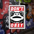 Don't Obey - Portland Frog I.C.E. Protest - Antifa/Anti-fascist ICE Sticker - Water/UV Resistant Sticker product logo