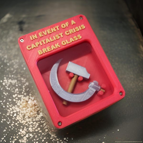 Anti-capitalist/communist Emergency Box Decoration, Holiday Ornament, Music Box, Lamp - Hammer and sickle communist gift  - Free Shipping