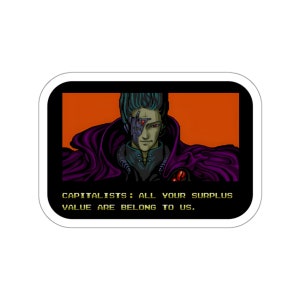 Zero Wing, All Your Base are Belong to Us - Retro Gaming Anti-Capitalist - Water/UV Resistant Die-Cut Vinyl Sticker - Free Shipping