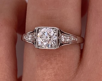 Anillo de diamantes de talla europea antigua y delicada de la década de 1880 / Anillo vintage de cinco piedras / Anillo para uso diario para mujer / Regalo de aniversario / Anillo eduardiano