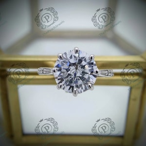 1880&#39;s vintage 2.30 ct old european diamond engagement ring, edwardian wedding ring in 935 argentium silver, art deco rings, estate rings