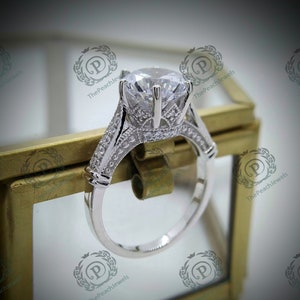 1880&#39;s edwardian art deco 2.30 ct old european diamond engagement ring vintage wedding ring in 935 argentium silver, art deco vintage rings